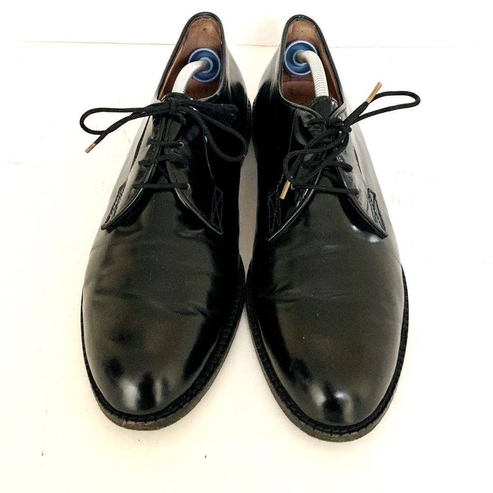 Shiny black Italian leather woman mocasines flat shoes with lace Eur 39 US 8-8.5
